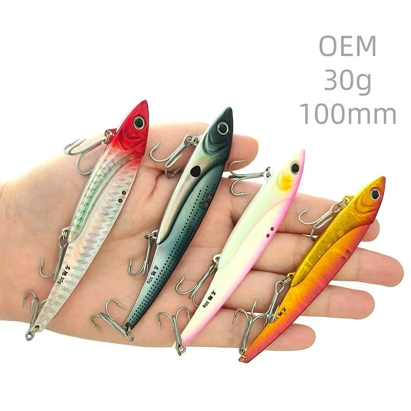 Vibration Fishing Lure 30g 100mm Sinking JP Blade VIB Long Cast Treble Hooks Spoon Jigpara Slow Major Craft Fishing Tackle