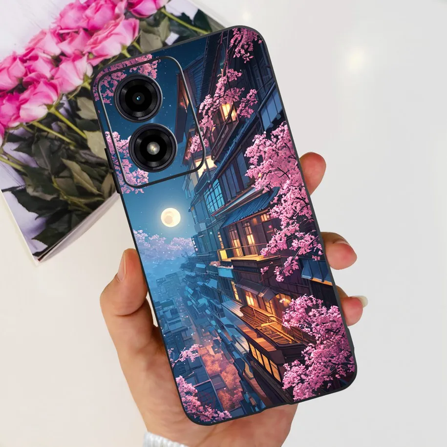 For Motorola Moto G04 G04S Case 2024 Popular Flower Soft Silicone TPU Cover For Moto E14 Phone Case MotoG04 G 04 XT2421-2 Bumper
