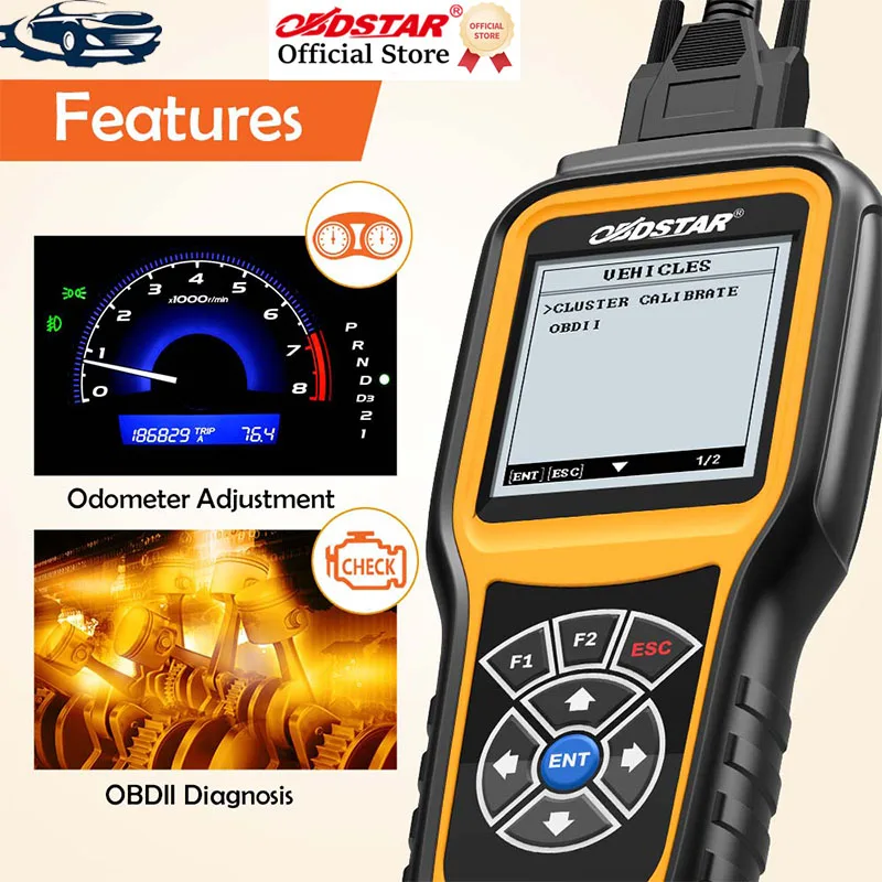 

OBDSTAR X300M Special for Cluster Calibration Adjustment Tool and OBDII Support for Mercedes Ben-z & MQB V-AG Reset Mileage ﻿