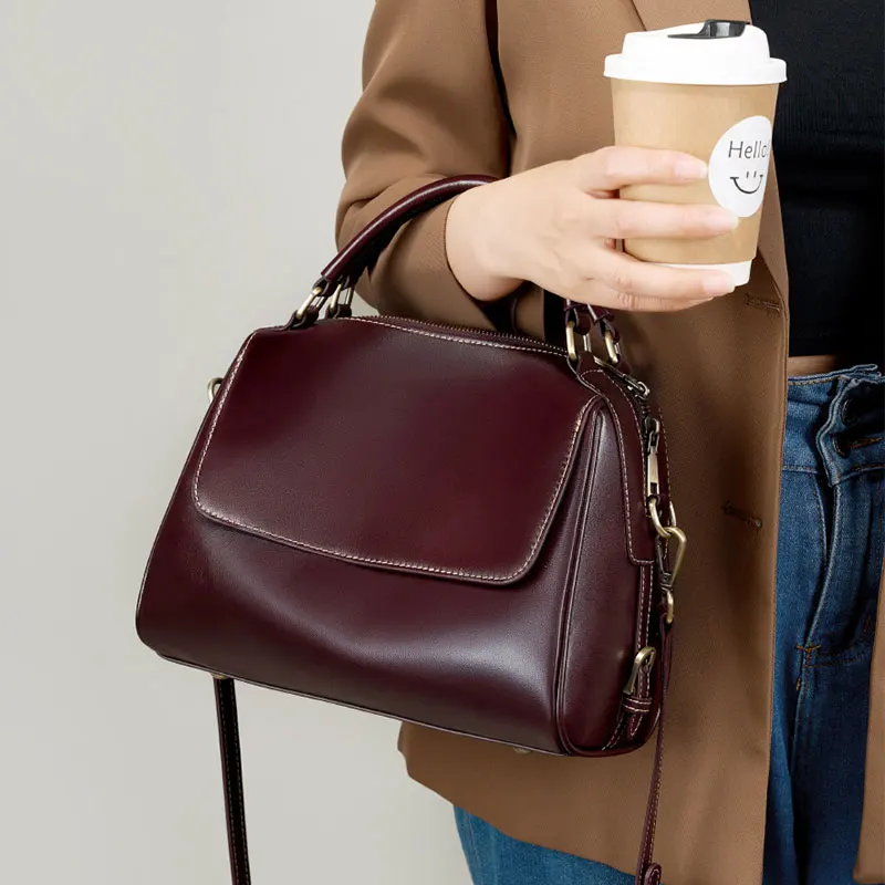 

Genuine Leather Women's Bag Large Capacity Handbag Women Luxury Designer Shoulder Bag High Quality Cowhide Female Crossbody Bags