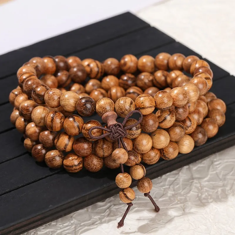 JD Natural Wooden Buddha Beads Multilayer Bracelet Women Men Tibetan Buddhism 8mm Bead Handmade Prayer Bangles Yoga Jewelry