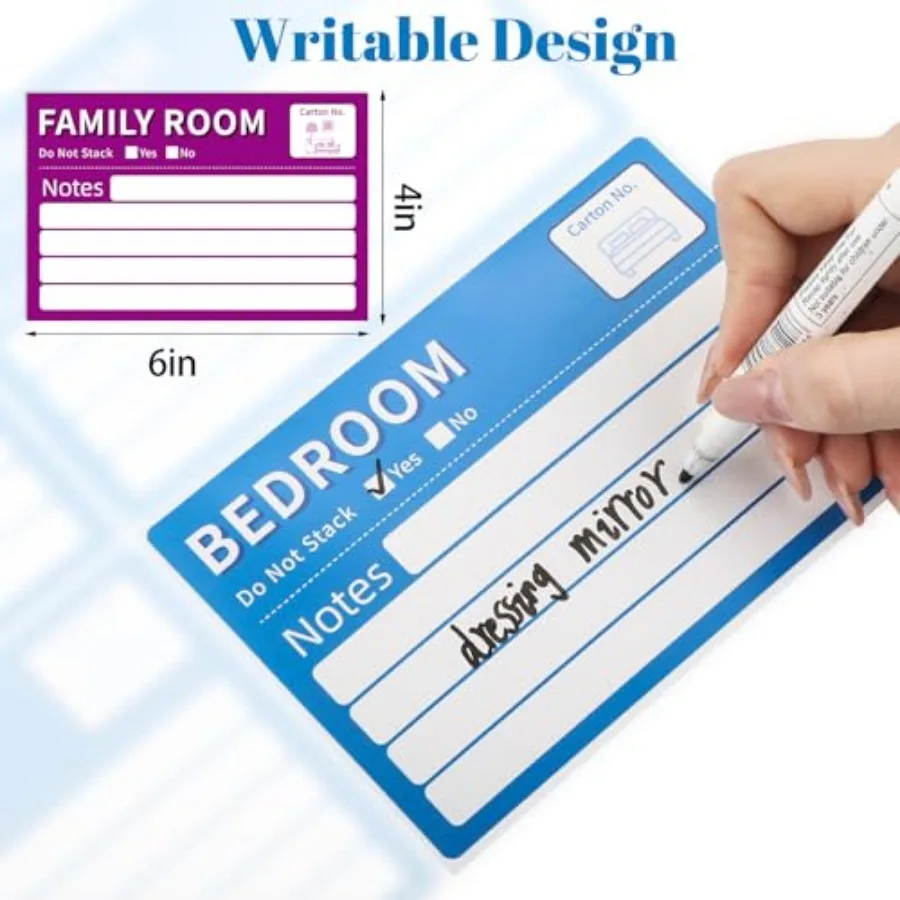 160 Pcs 6 x 4 inch Moving Labels for Boxes, Large 7 Color Coded Moving Stickers, Red and Yellow Warning Signs Labels Stickers f