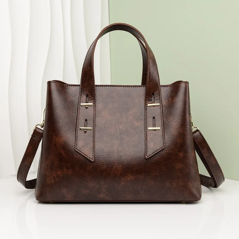 

Women's Vintage Commuter Handbag Large Capacity Single Shoulder Crossbody Bag Female Daily Work Business Tote Bag Sac A Main