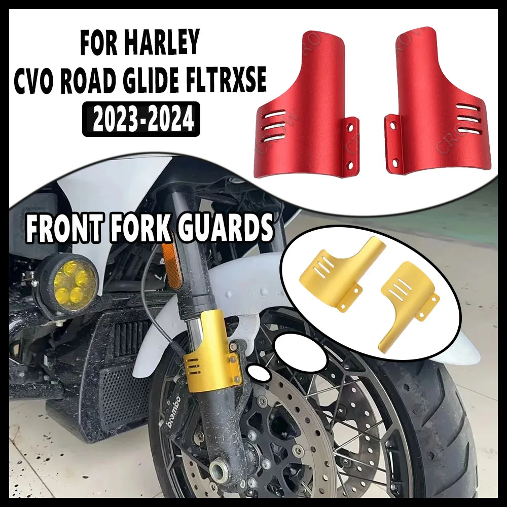 Motorcycle NewFront Fork Guards Dust Protection Lower Fork Leg Deflector Shield 2024For Harley Touring CVO Road Glide ST Upgrade