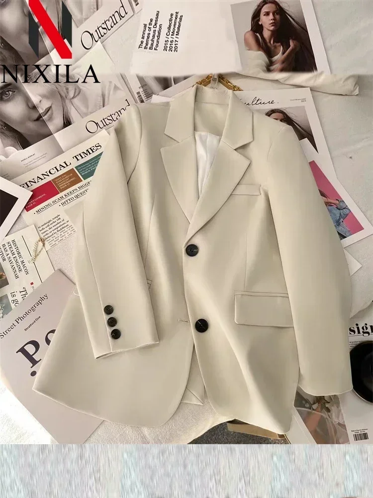 

New Women's Spring Autumn Blazer Chic Office Lady Coat Trendy Streetwear Jacket Outerwear Female Top Ladies Blazer for Business