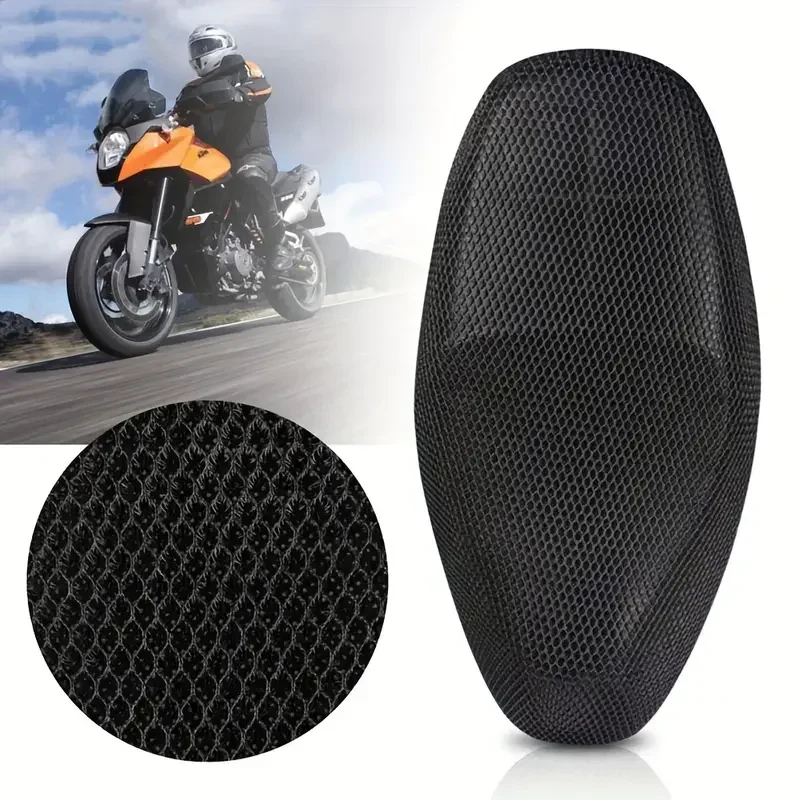 Motorcycle 3D Mesh Fabric Anti-skid Pad Scooter Seat Electric Bike Seat Cover Summer Breathable Covers Cushion Net Cover