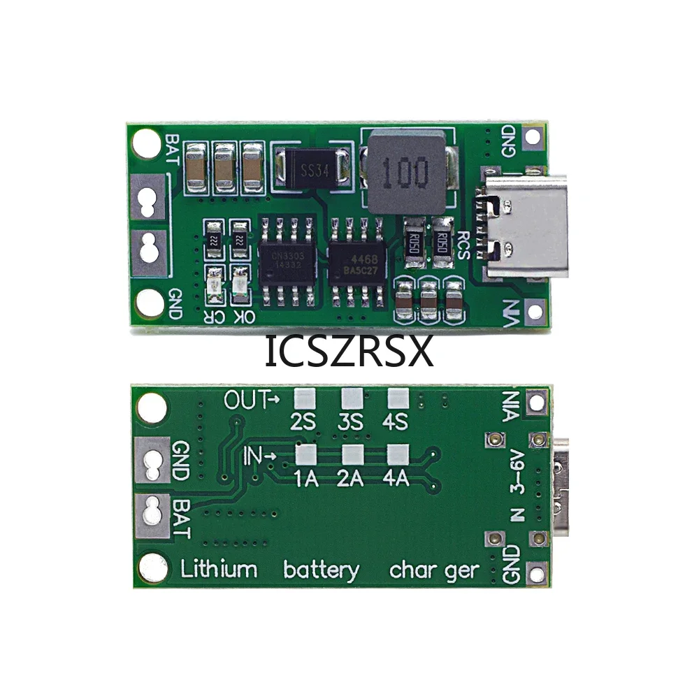 Multi-Cell 2S 3S 4S Type-C To 8.4V 12.6V 16.8V Step-Up Boost LiPo Polymer Li-Ion Charger 7.4V 11.1V 14.8V 18650