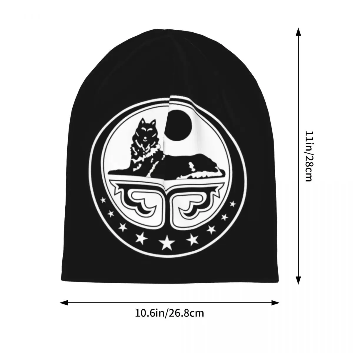 Chechen Borz Wolf Caps Coat of Arms Hip Hop Adult Outdoor Skullies Beanies Hat Spring Warm Multifunction Bonnet Hat