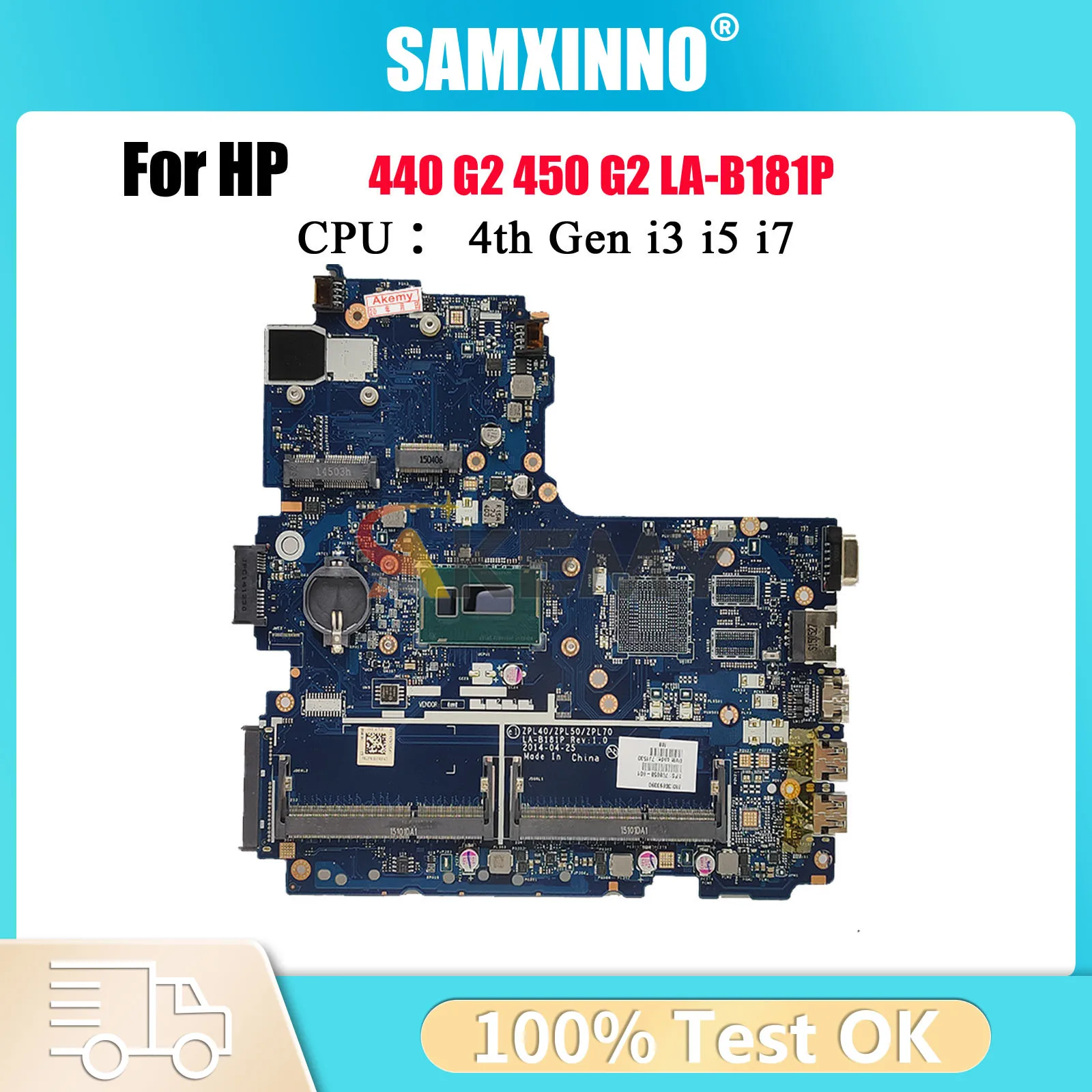 

LA-B181P Материнская плата для ноутбука HP ProBook 440 450 G2 с процессором i3 i5 i7 4-го 5-го поколения 799548-001 799962-001 100% полностью протестирована