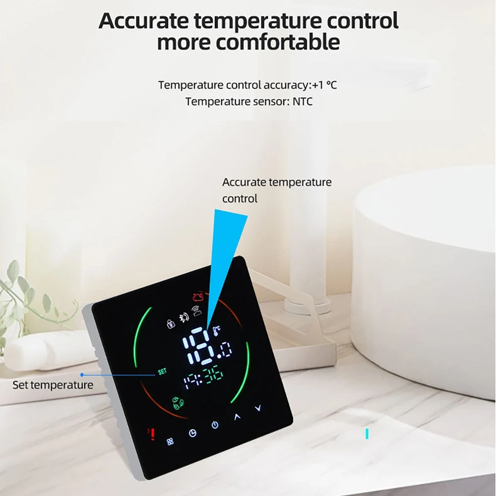 3500W Smart WIFI Floor Heating Thermostat Smart Home Temperature Regulator With Humidity Weather Display for Gas Boiler TRV