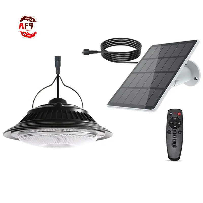 

AF90-Single Heads Solar Pendant Lights Remote Control Indoor Outdoor Shed Lamp Led Hanging For Storage Room Porch Garden