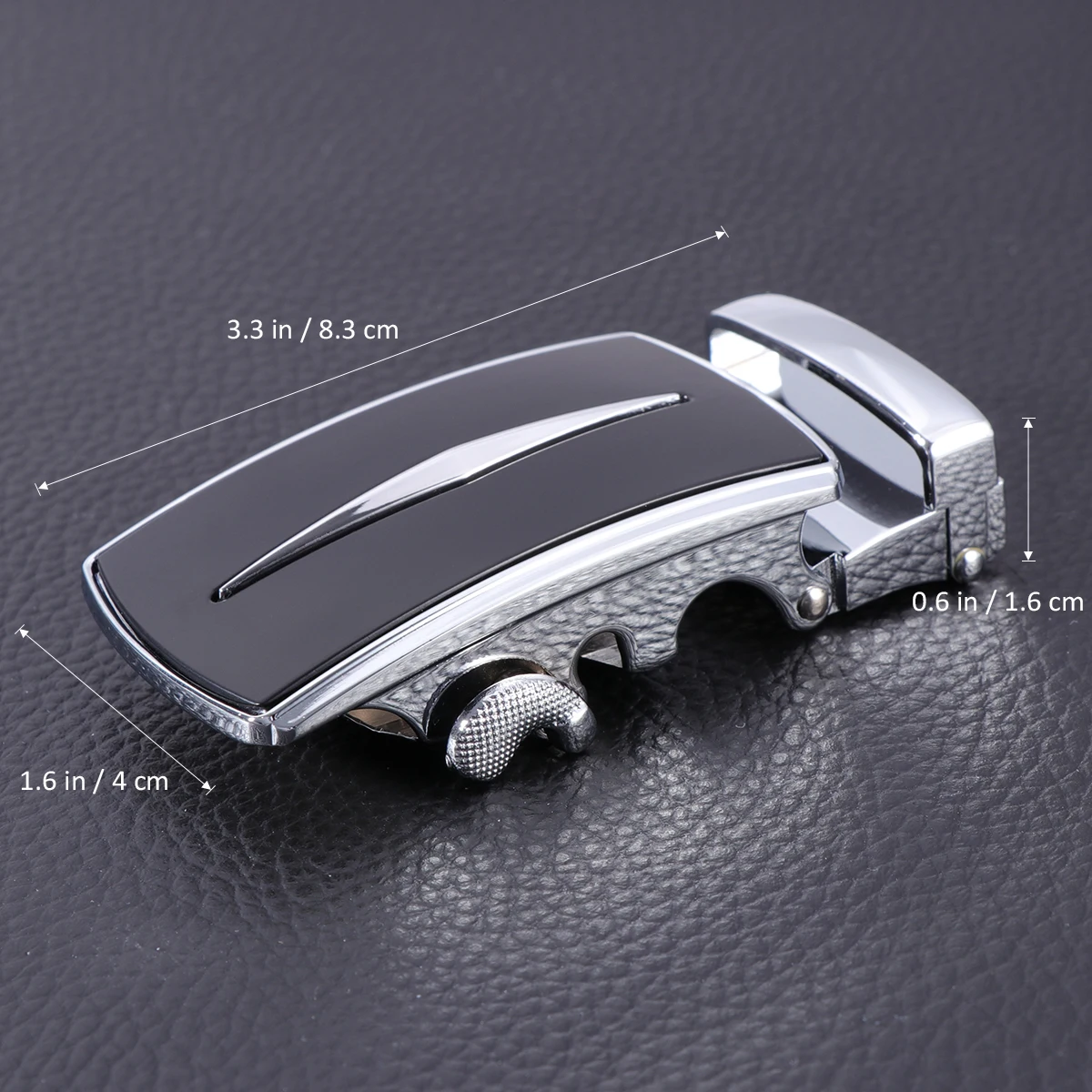 مشبك حزام بسقاطة أوتوماتيكي للرجال مصنوع من خليط معدني بتصميم أسود براق للأحزمة والمناسبات الرسمية وإبزيم الحزام