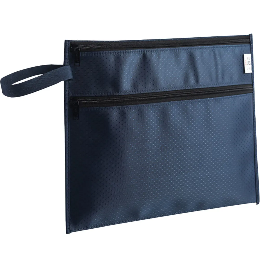 

Oxford Cloth Waterproof Zipper File Bag Large Document Organizer Portable Folder Office Travel File Storage Pouch