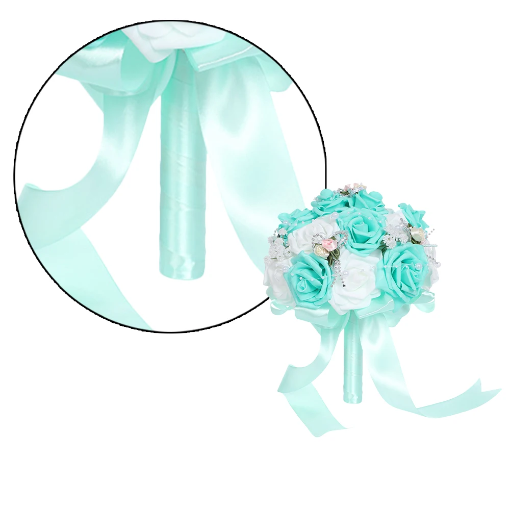 

Artificial Wedding Bouquet Lifelike PE Material Bride Flower Arrangement for Home Office Bedroom MiniFlower Plants