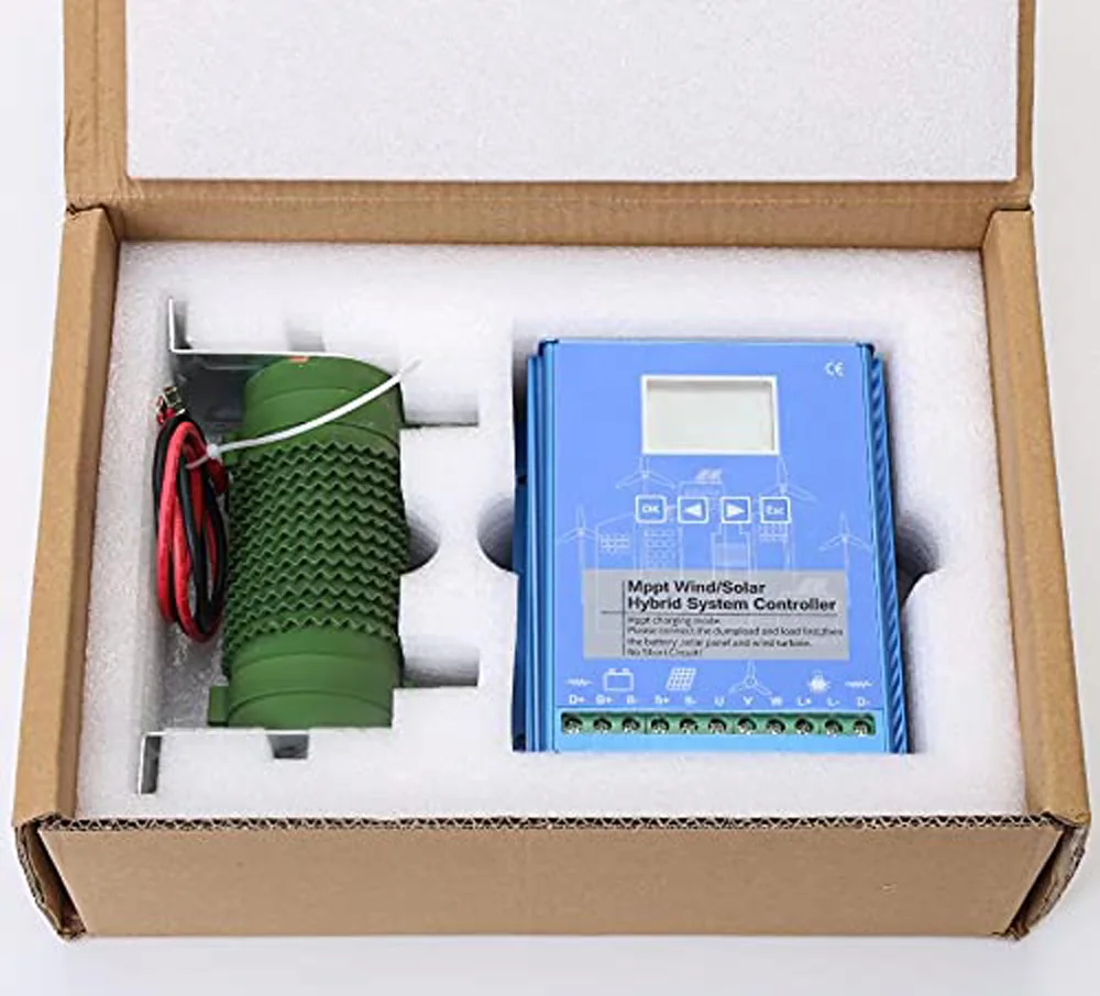 Imagem -06 - Sistema Solar Eólico Híbrido Controlador de Carga Mppt Turbina Eólica Painel Solar Regulador com Carga de Despejo 12v 24v 48v 1000w 10000w