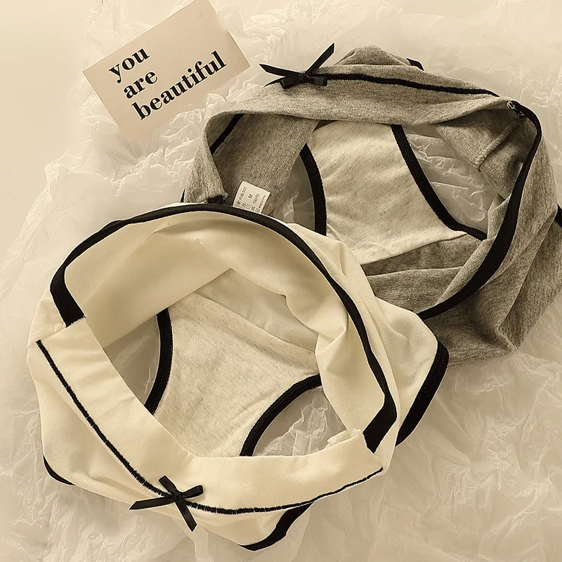 3dílné dámské bavlněné spodní prádlo s vysokým pasem a regulací bříška, prodyšné, celobavlněné, v japonském stylu, pro teenagery a dámy - náhled 4