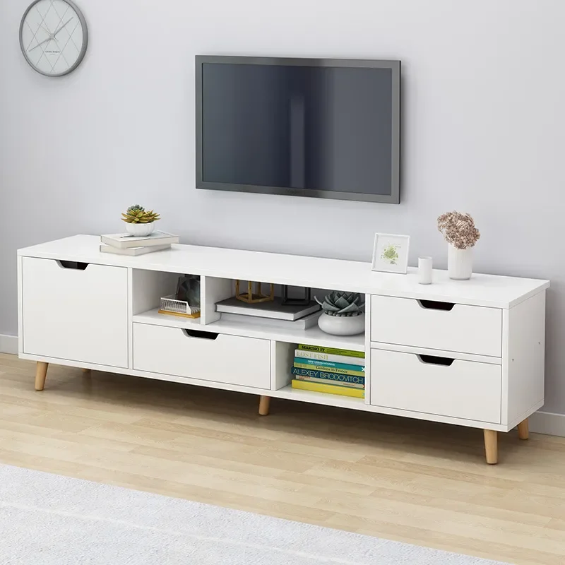 Modern Nordic TV Cabinet and Coffee Table Combo Simple High Gloss Entertainment Center for Living Room Bedroom Small