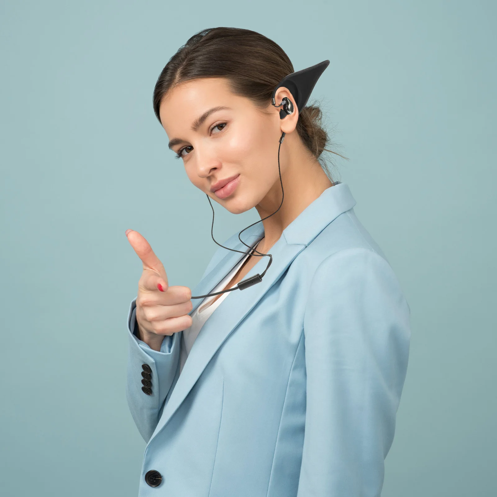 Elf سماعات أذن ستيريو سلكية داخل الأذن، ميكروفون للحد من الضوضاء، مكالمات واضحة، هاتف لوحي، ملابس طويلة، قابس مريح