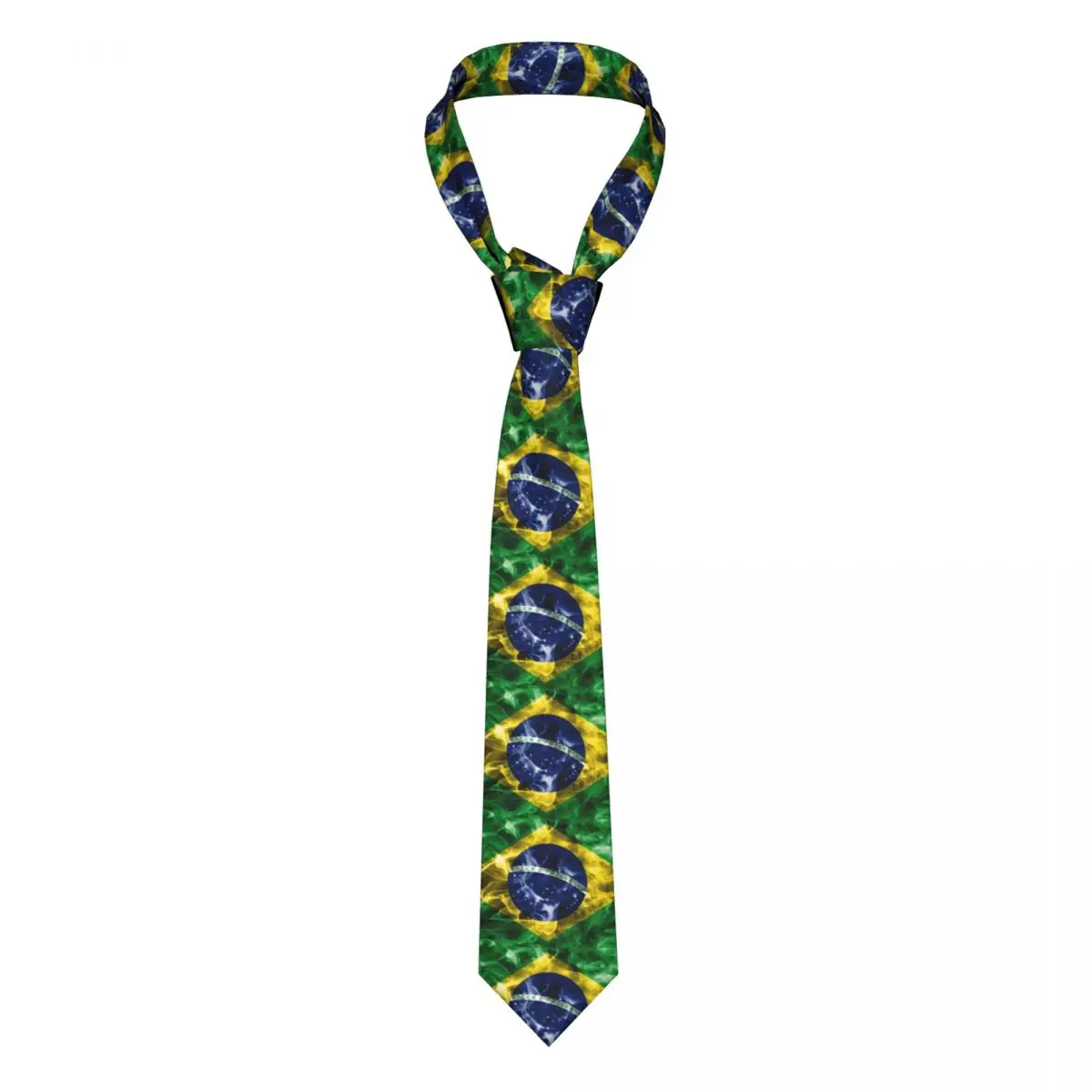 

Fashion Brazilian Flag Neckties for Men Customized Silk Brazil Office Neck Tie