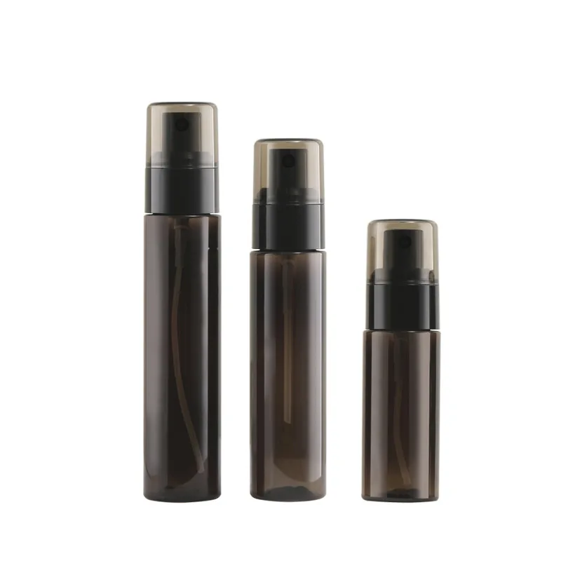 

100Pcs 30ml 50ml 60ml Spray Bottle Coffee Color Plastic Empty Container Travel Portable Mini Perfume Refillable Bottle