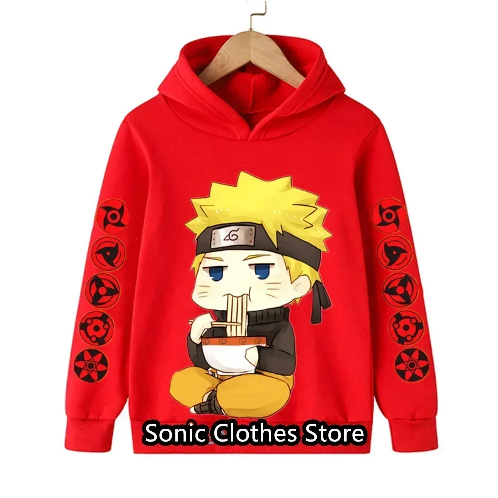 2024 hoodie Naruto ใหม่สำหรับเสื้อผ้าเด็กผู้ชายมีฮู้ดสำหรับฤดูใบไม้ร่วงเสื้อผ้าเด็กคาคาชิญี่ปุ่นอะนิเมะเครื่องแต่งกายเด็กผู้ชายซาสึเกะ