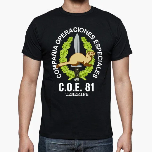 Spanish Legion COE 81 Tenerife Mod 1 Special Operations Emblem T-Shirt. Summer Cotton O-neck Mens Short Sleeve T-Shirt New S-3XL