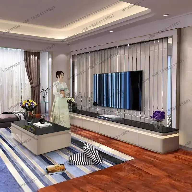 LJY Italian Wooden Tv Cabinet Simple Hiding Narrow Unique Indoor Tv Stands Luxury Saving Designer Mueble Televisor Furniture Hom