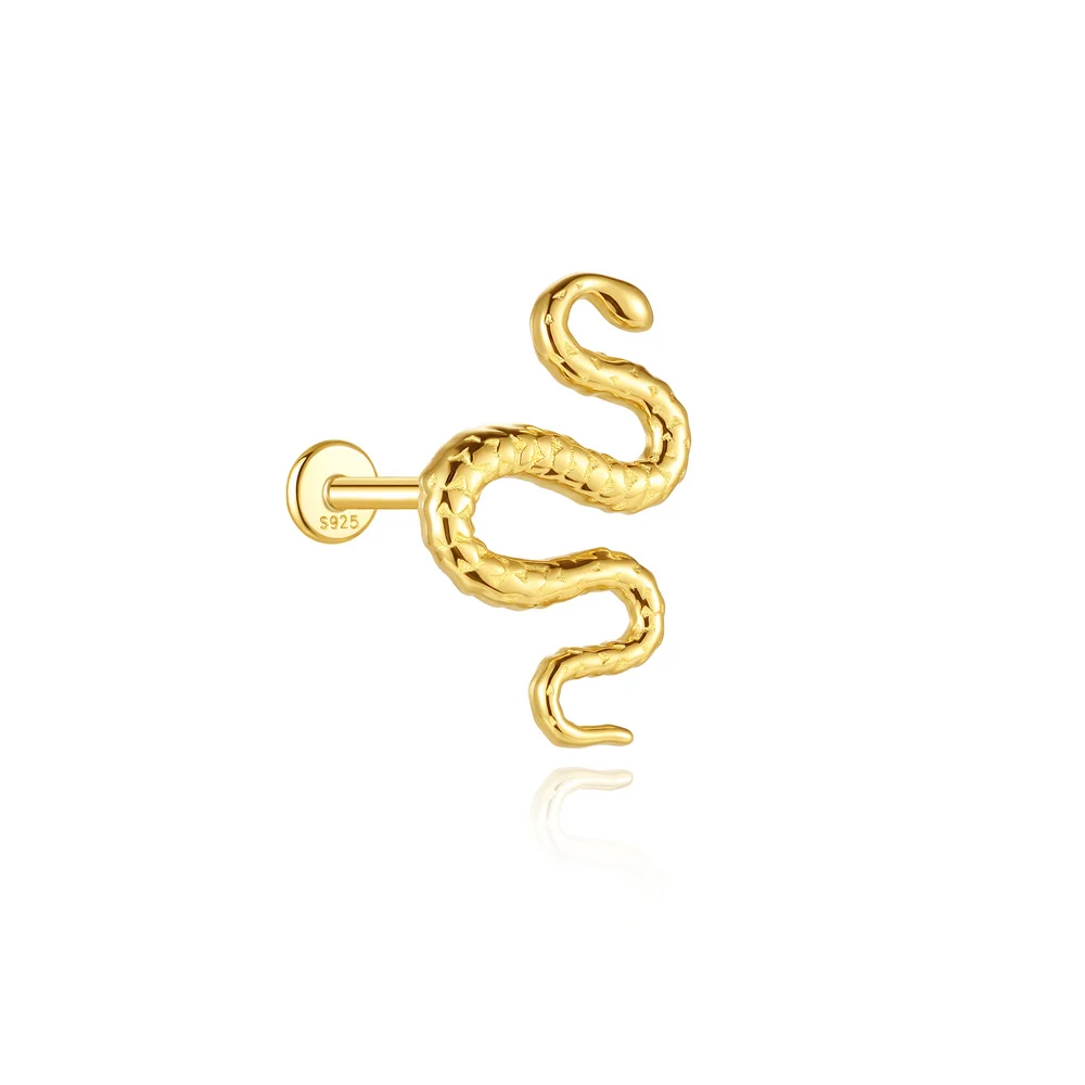 AIDE 925 Sterling Silber 1 Stück Glänzender Geometrischer Segelboot-Helix-Piercing-Ohrring für Damen Punk-Schmuck Persönlichkeits-Mode