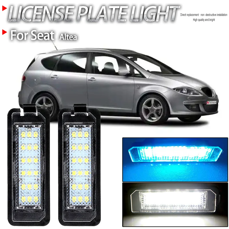 2pcs Car Canbus Led Number License Plate Lights For Seat Altea (5P1.5P5) 2004 2005 2006 2007 2008 2009 2010 2011 2012 2013 2014