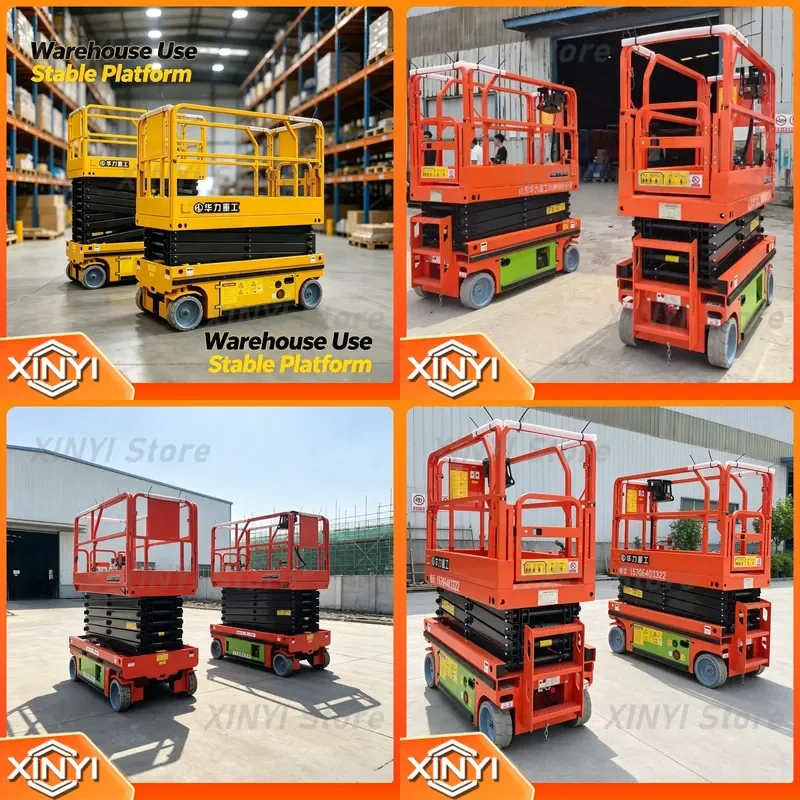 12 18 20 m 500 kg tall building cleaning scaffolding hydraulic electric mobile scissor forklift aerial work platform