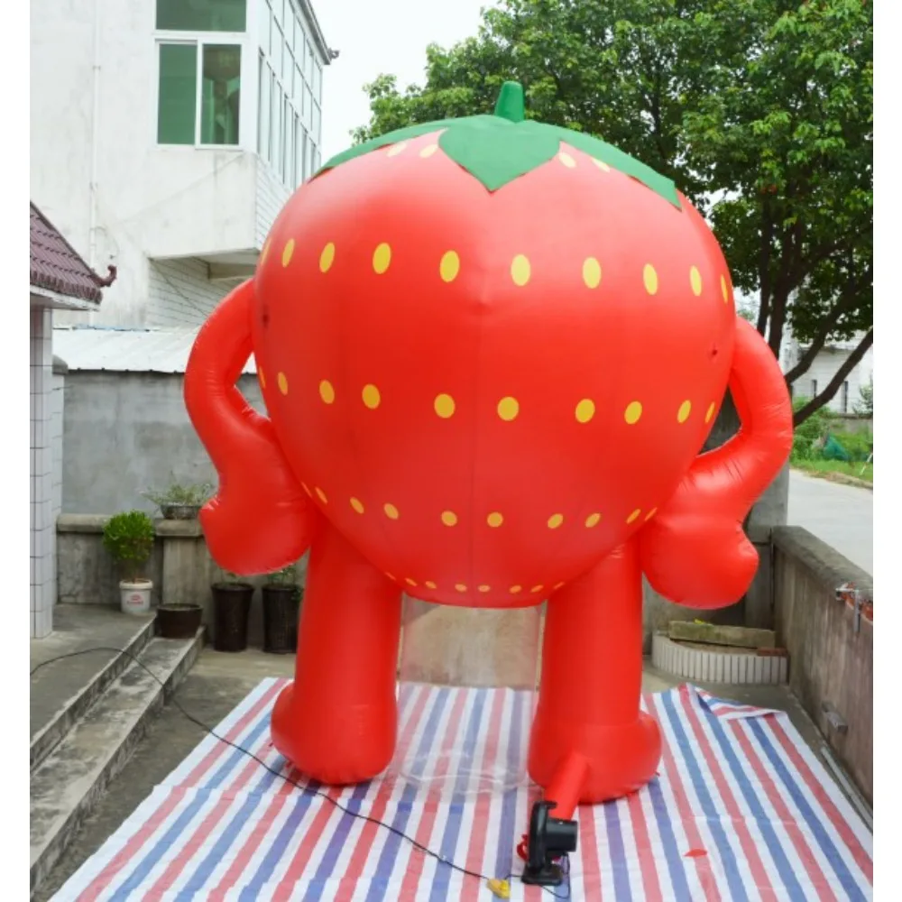 3m hoge grote opblaasbare aardbei opblaasbare fruitballon buitendecoratie gigantische aardbei cartoon voor reclame