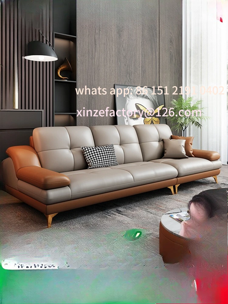 

Customizable leather sofa living room modern simple small apartment