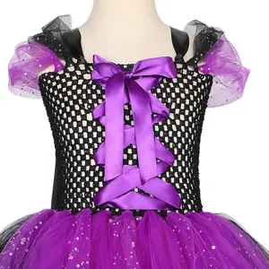 Halloween Purple Tutu -Rock, Schachweste gestreifter Teile, Kuchenrock, Hexenkleid, Mädchen spielt, leuchtende Farbe LED 10 Hauptverkaufsrock lila - №9