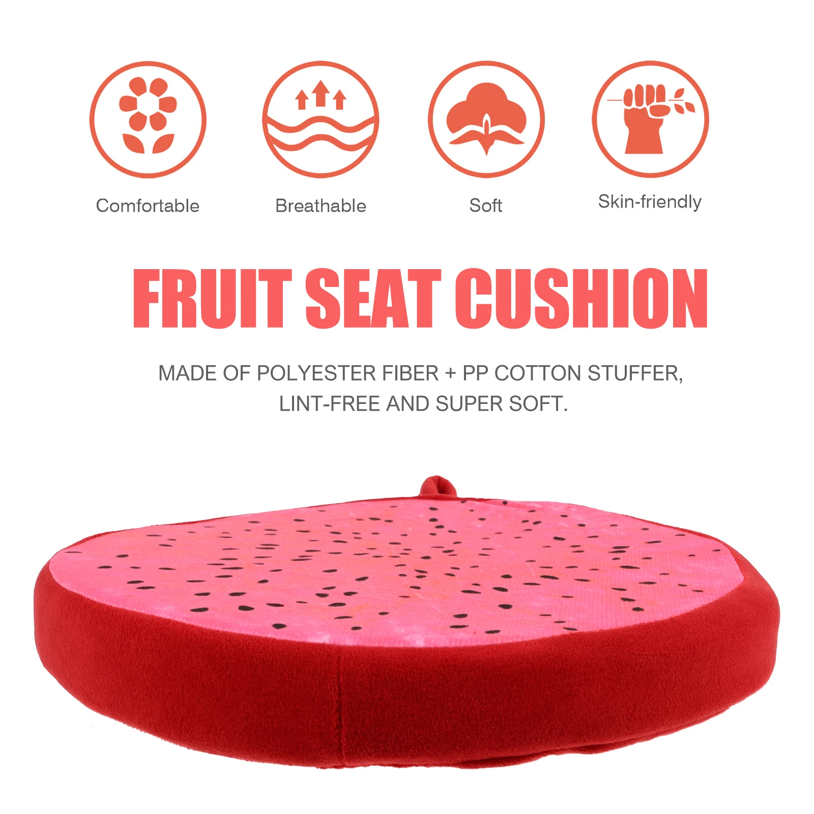 

33cm 3D Pitaya Fruit Seat Cushion Pillow Soft Polyester Fiber for Home Office Sofa Chair Decorative Relaxing