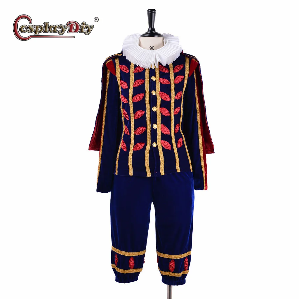 Medieval Mens Cosplay Queen Elizabeth Tudor Period Costume Adult Victorian Renaissance Gold Velvet Suit King's Victorian Outfits