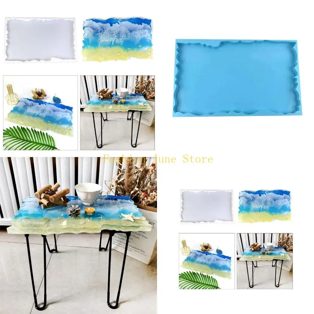 

N5KA Large Resin Table Mold DIY Ornaments Tabletop Mold Large Irregular Table Making Silicone Mould for Coffee Table Decor