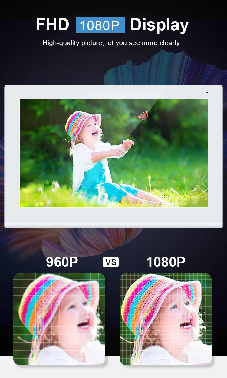 Interkom Telepon Pintu Video Resolusi 1080p Untuk Apartemen 2 Datar Buka Kunci Dengan Aplikasi Tuya