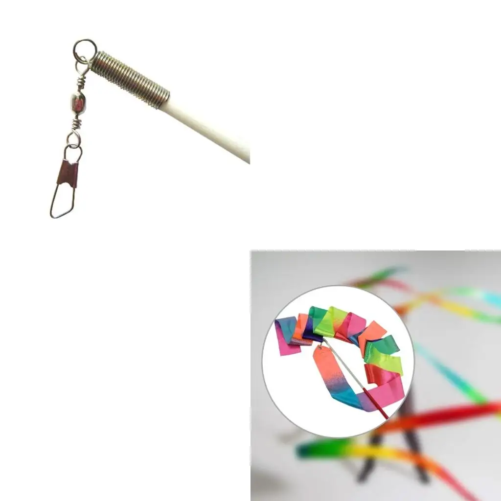Q39E Dance Ribbons for Artistic, Rhythmic Gymnastic Ribbon, Gym Dancing Streamers