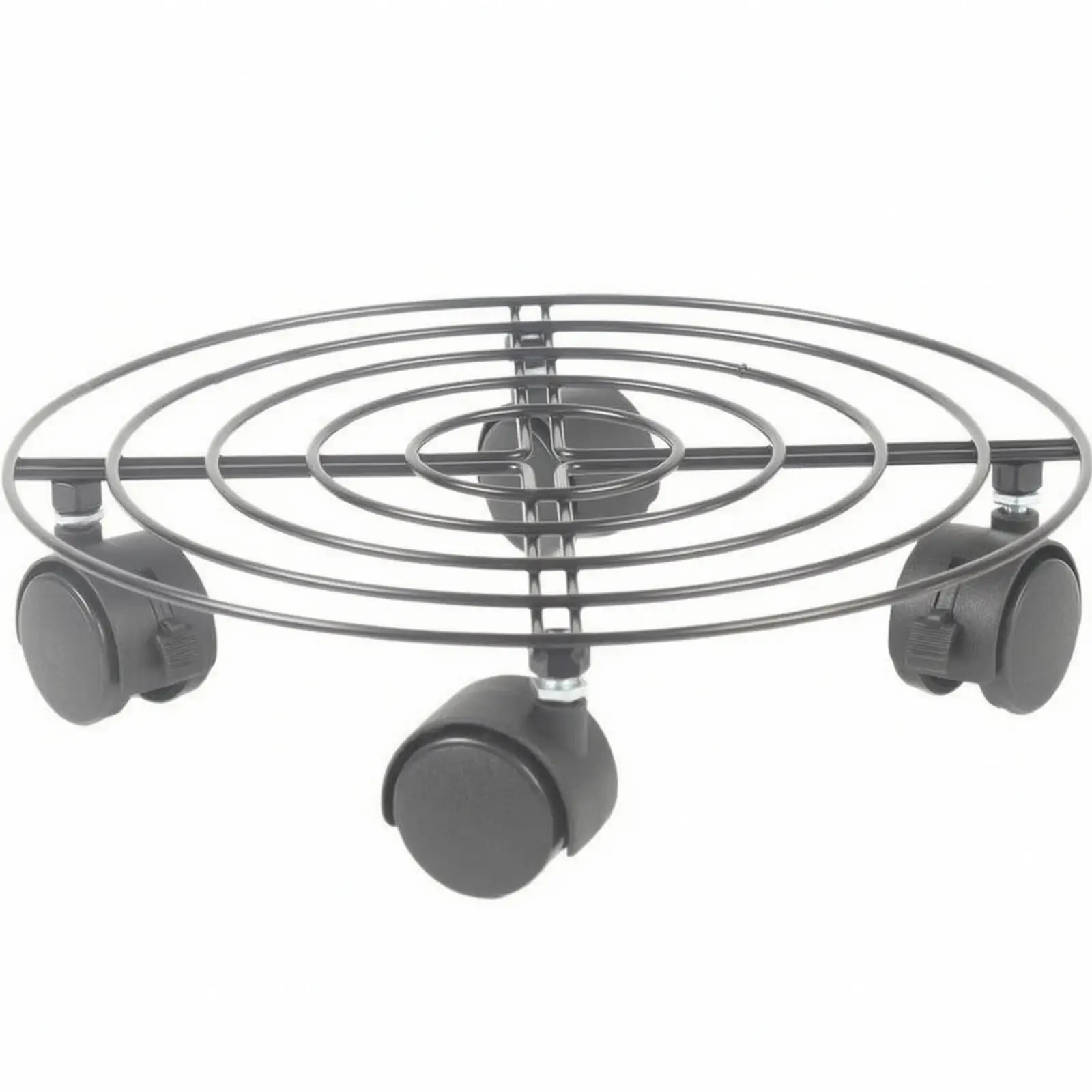 Carbon Steel Rolling Pot Stand with Four Casters for Rectangular Outdoor Pot Planter