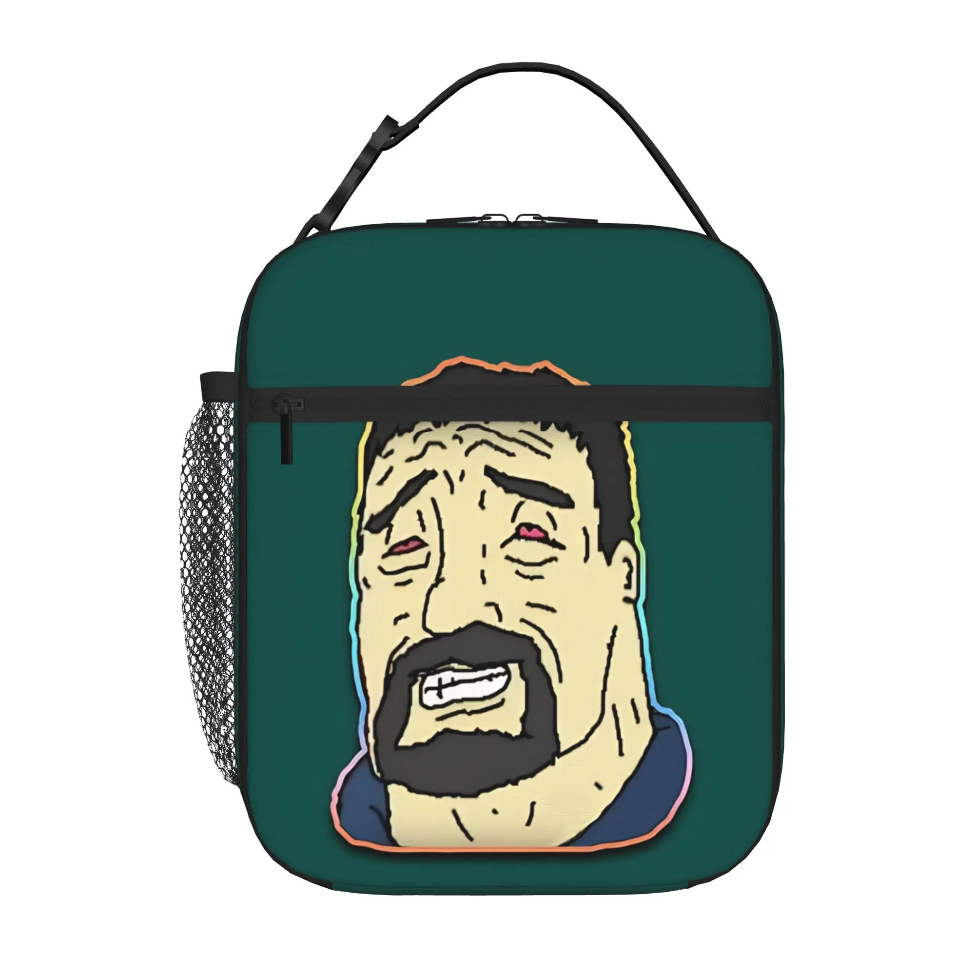 1 Piece Portable Lunch Container blue textured  Zipper Closure Durable Pocket The Big Lez Show For Lunch Box Bag