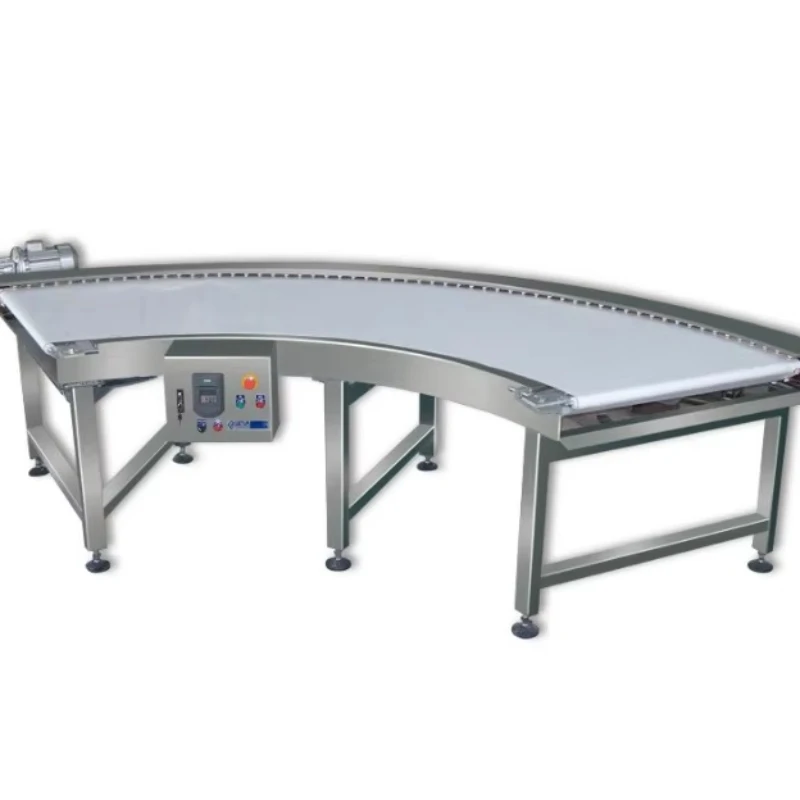 The best-selling Chinese automatic 90-180 degree arc angle belt conveyor is used for warehouse transportation lines.