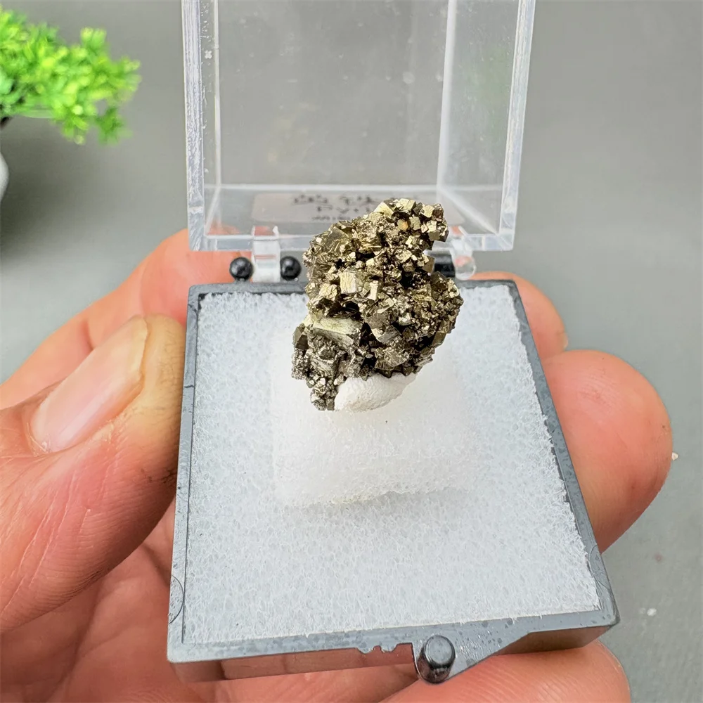 Natural Crystal Pyrite Mineral Specimen 3cm Box Gemstone Specimen Rock Sample Collectible Mineralogy Item