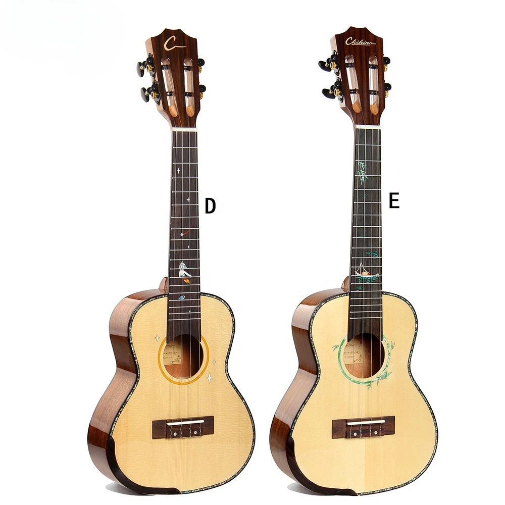 

UK-SE5-D/E Best Price Chihiro Customized Beautiful Wooden Soprano Spruce Wood 24 Inch Ukulele For Sale