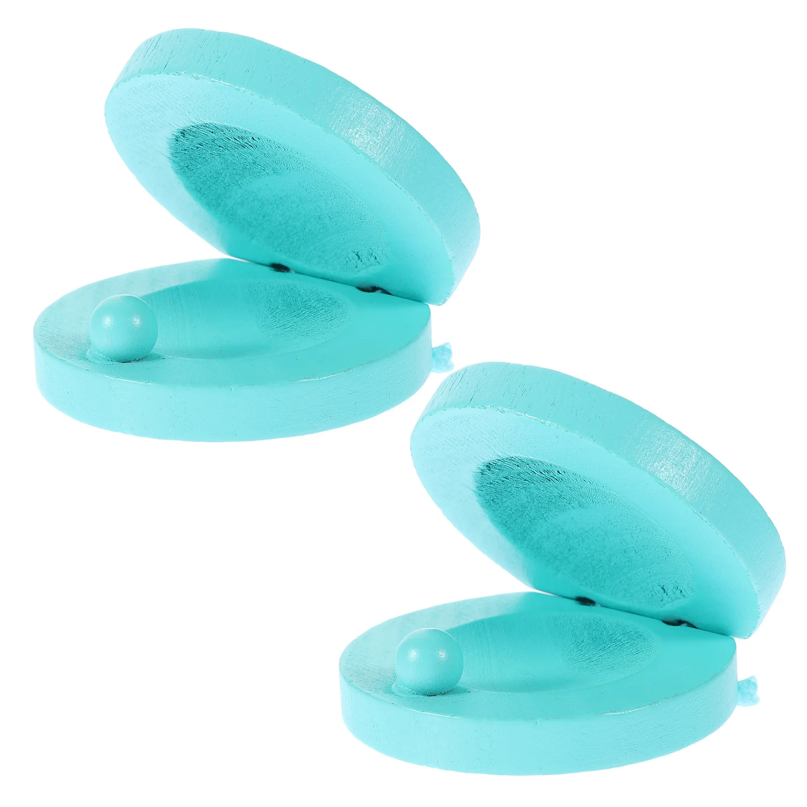 2 pçs crianças castanholas de madeira natural suave chocalhos de dedo com arte de frutas coloridas para desenvolvimento sensorial ideal para pequenos