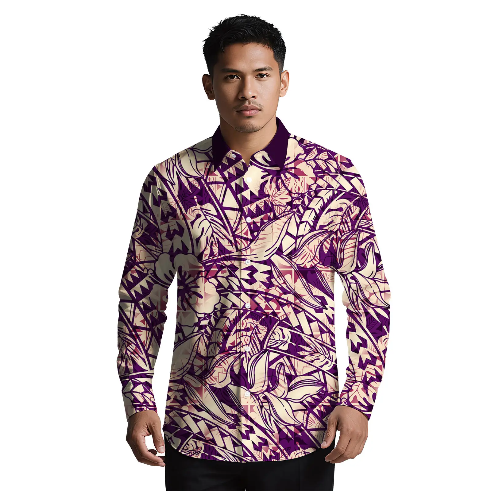 مخصص الأزهار طباعة الرجال الملابس جزيرة هاواي ألوها قمصان للرجال ساموا عارضة الرجال قميص البولينيزية الجديدة ملابس رجالي قميص