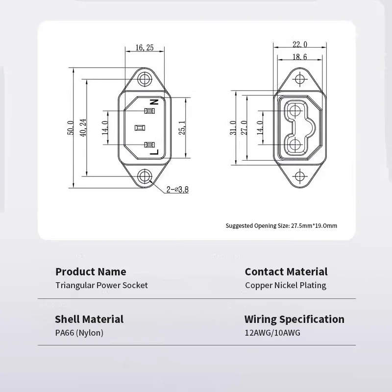 10AWG 50A Plug 3 Pin Male Car Charging Socket Lithium Battery Charging Plug To Bend Female Connector Copper 50A Power Cord