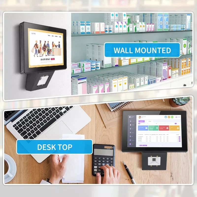 Imagem -03 - Wall Mount Android Price Checker Terminal Pos com Código de Barras qr Code Reader Wi-fi Ethernet 10.1 Polegada Tela