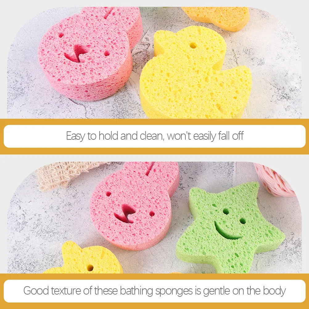 

3Pcs Infant Bath Sponge Cute Toddler Shower Sponges Small Gentle Exfoliating Body Wash Sponge for Baby Small Bath Sponges