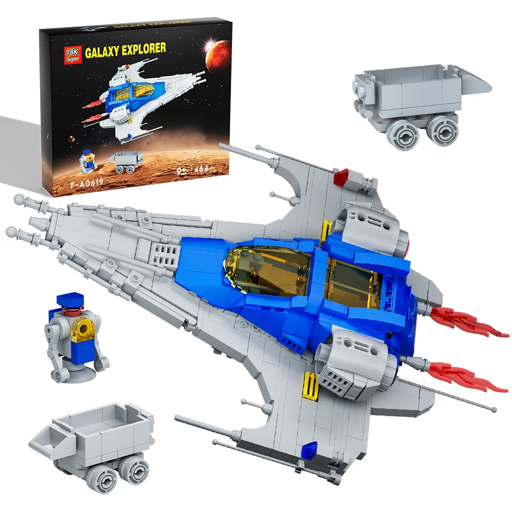 Moc-Nave espacial clásica para niños y adultos, bloques de construcción, modelo DIY, Galaxia, exploración interestelar, nave espacial, juguetes para