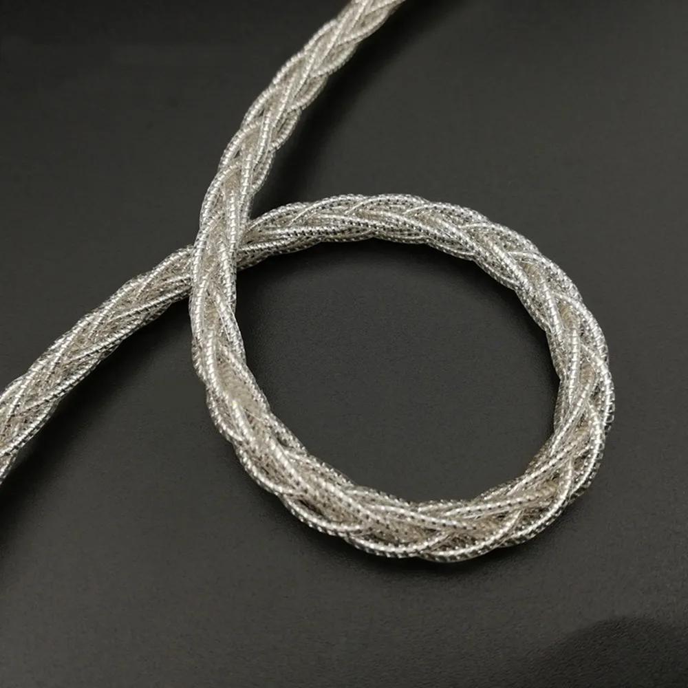 7N однокристальный медный 8-жильный серебристый фольгированный кабель с золотым покрытием 200 ядер многожильный витой толстый Diy кабель для наушников OD4.5